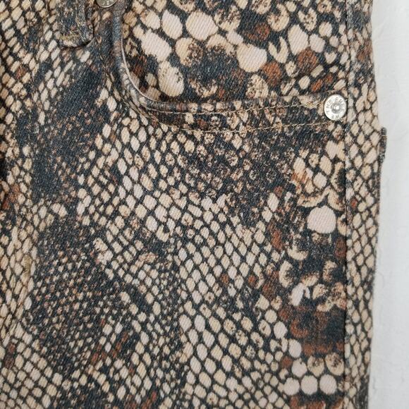 Free People We The Free Snakeskin Skinny Jeans Raw Hem Size 24 - Picture 5 of 9
